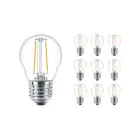 Opakowanie 10x Philips Corepro LED Lustre E27 Piłka Włókno Przezroczysty 2W 250lm - 827 Bardzo Ciepła Biel | Zamienne 25W