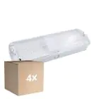 Opakowanie 4x Noxion LED Nagła Potrzeba Oprawa wejściowa | Wall/Zamontowany Na Suficie | 8.5W 500lm - 865 Światło Dzienne | 20m Odległość oglądania - Nagły Wypadek 3 Godziny - IP65 - W Tym 4 Kierunki
